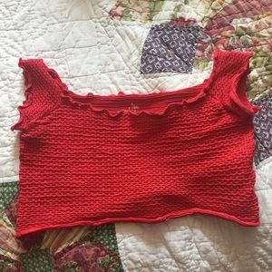 Free people red crop top